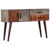 VidaXL Console Table Grey 120x35x75 Cm Solid Raw Mango Wood