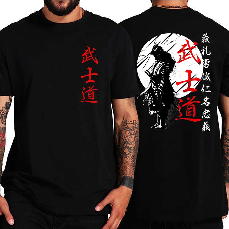 Мужская футболка Japan Samurai Spirit в японском стиле с 3D-принтом на спине, свободные топы большого размера, футболка для мужчин, подарочная футболка унисекс