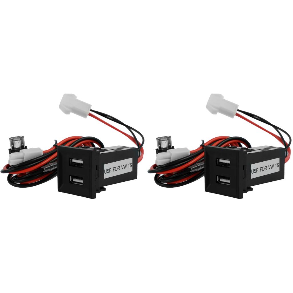 Двойное USB гнездо для зарядки мобильного телефона, совместимое с транспортным средством T5 2003-2009, профессиональное автомобильное зарядное устройство, розетка питания