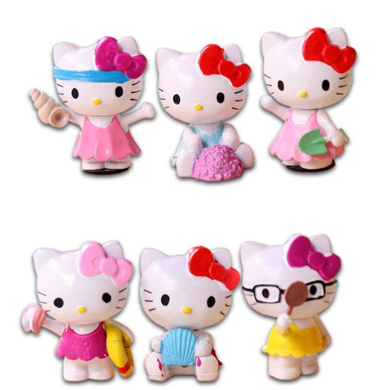 Очаровательный набор из 6 шт. Хелло Китти Куроми Sanrio Милые Куклы Аксессуары Для Коллекционеров