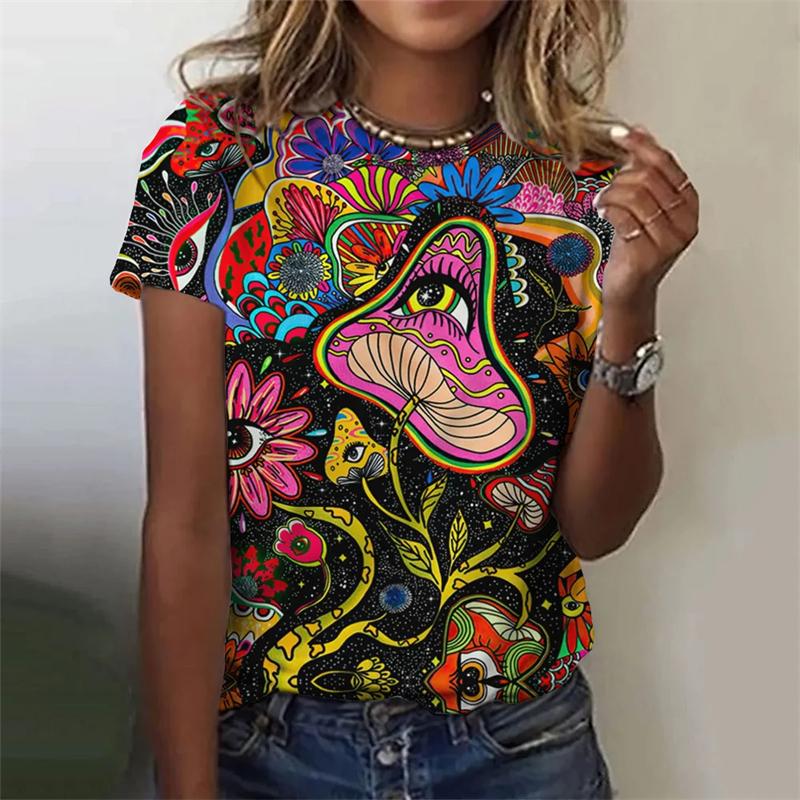 Абстрактная женская футболка с принтом лица в виде 3D-абстракции, повседневная свободная футболка Harajuku с круглым вырезом и коротким рукавом для женщин