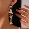 Панк Стиль Личность Серьги Готические Геометрические Серьги-подвески Винтажные Серьги Рыбья кость Леди