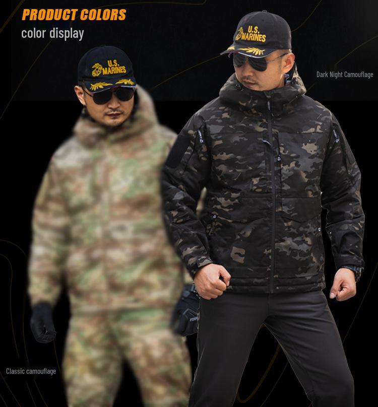 Angken Men's Red Flame Camouflage Heat-Reflective Winter Tactical Jacket