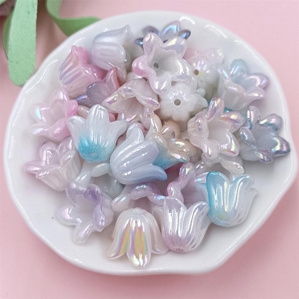 Свободные бусины, 500 г/пакет, маркировка ювелирных изделий, ореол, цветной акрил, ландыш, градиент, сделай сам, двухцветный