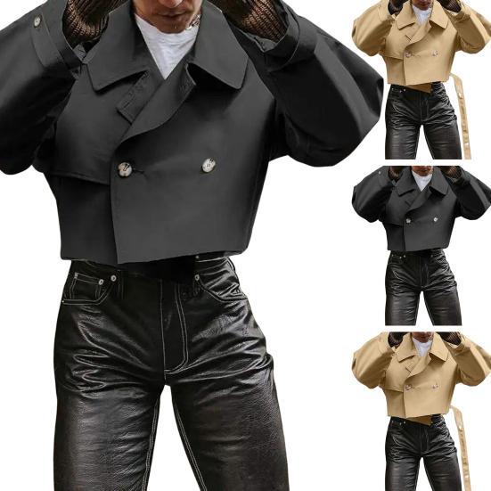 Укороченная ветровка Yousheng, однобортная однотонная ветровка в стиле ретро с длинным рукавом и поясом