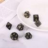 7pcs/lot Multi-sided Black Gold Dice Set Double-colors D4 D6 D8 D10 D% D12 D20 Polyhedral Dice for Entertainment Board Game Dice
