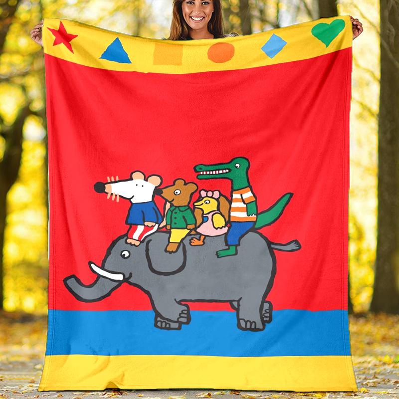 Maisy Mouse Theme Printed Blanket,Perfect for Couch, Bed, Travel & Outdoor Use | Machine Washable, Cozy & Durable.