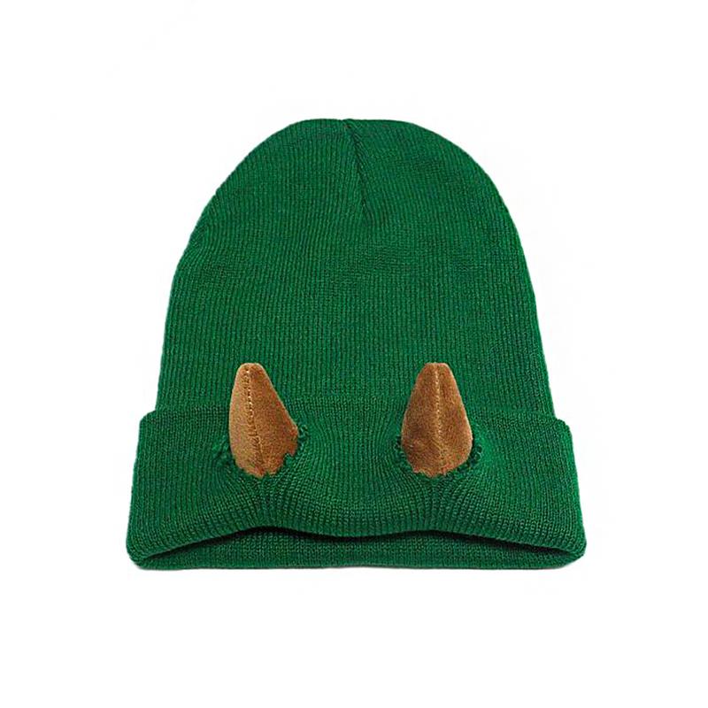 1PC Devil Trendy Warm Stretchy Knitted Playful Beanie Winter-Ready Hat Cold-Resistant Horn Soft-Knitted