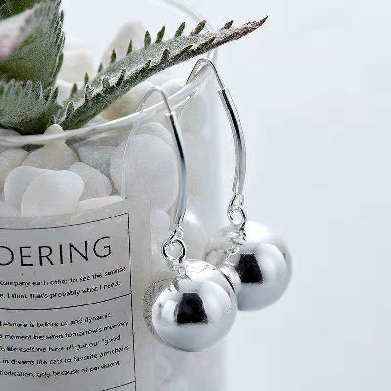 Smooth Round Ball Earrings for Women Trendy Simple Jewelry Giftss AVE