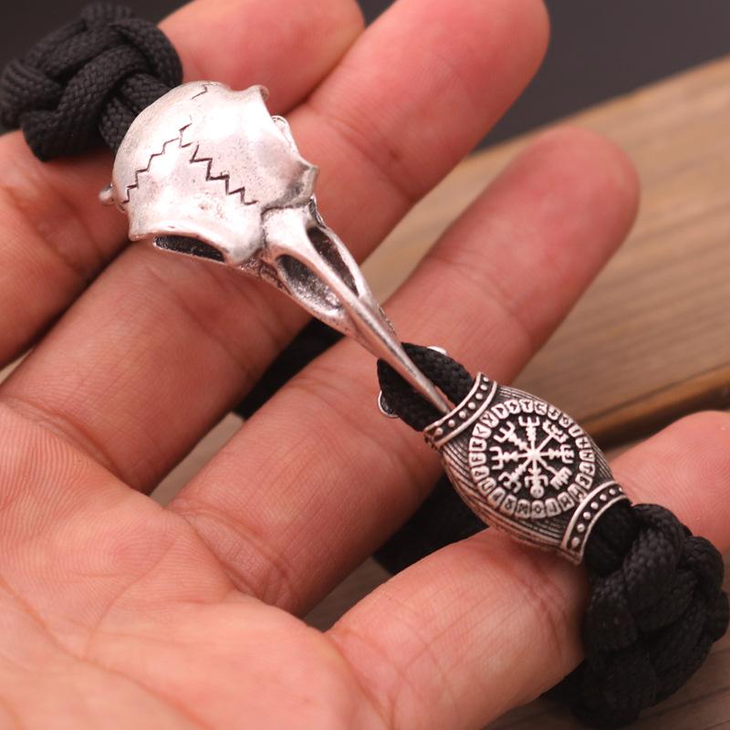 Череп Ворона Прямой Треугольный Бусы Aoding Myth Кельтский Узел Браслет Персонализированный Панк Плетеный Браслет