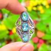 Swiss Blue Topaz Gemstone Handmade 925 Sterling Silver Gift Ring Size 8.5 P1l30