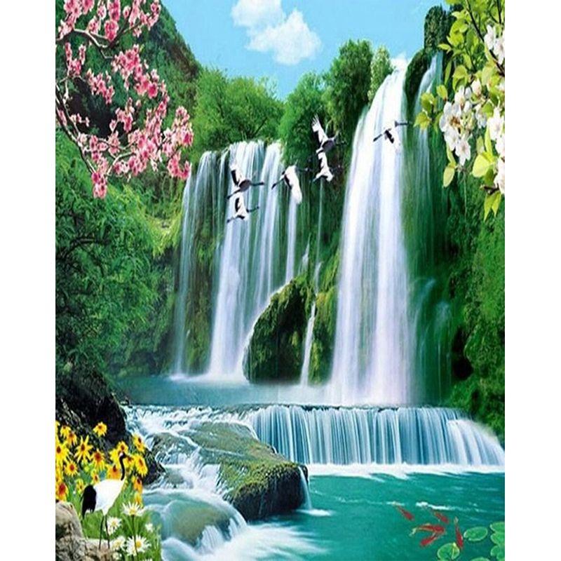 Diamond Embroidery Waterfall Landscape Picture Of Rhinestone 5D Diamond Painting Mosaic Needlework Handmade Gift