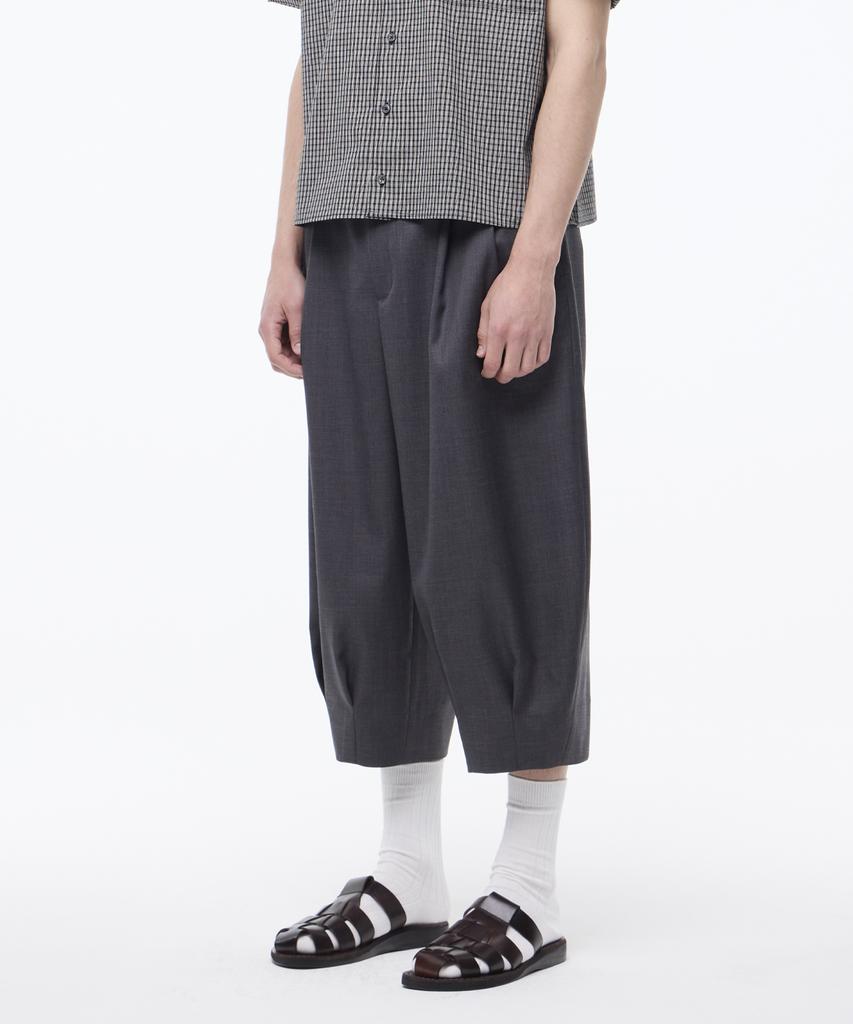 LEARVE Wool Blend Single-Pleat Octave Cropped Pants