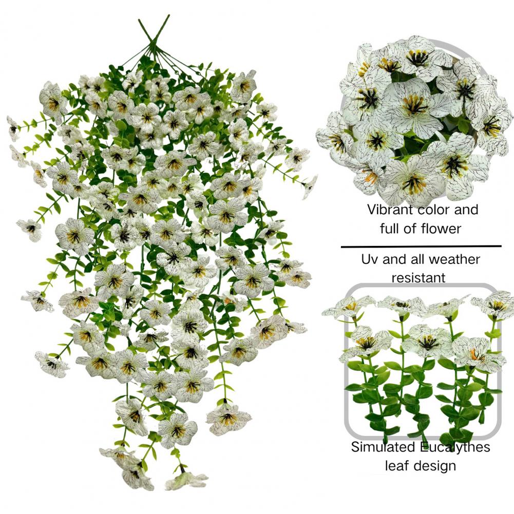 Long-lasting Artificial Flowers Artificial Vine Flower Garland Fake Hanging Plant Decor Indoor Outdoor Wall Garden Patio Wedding