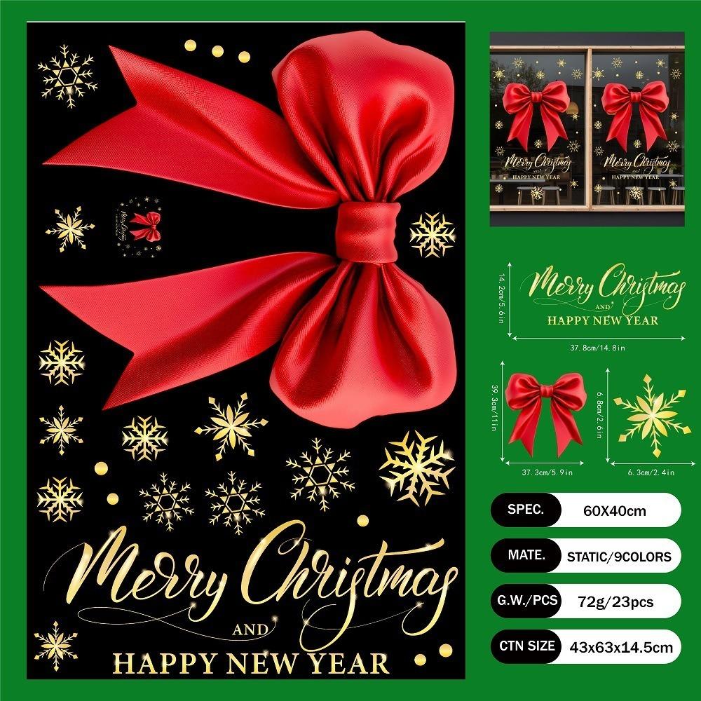 Snowflake PVC Christmas Window Stickers Electrostatic Reusable Christmas Window Decals Whole Sheet Xmas Wall Sticker Kids Room