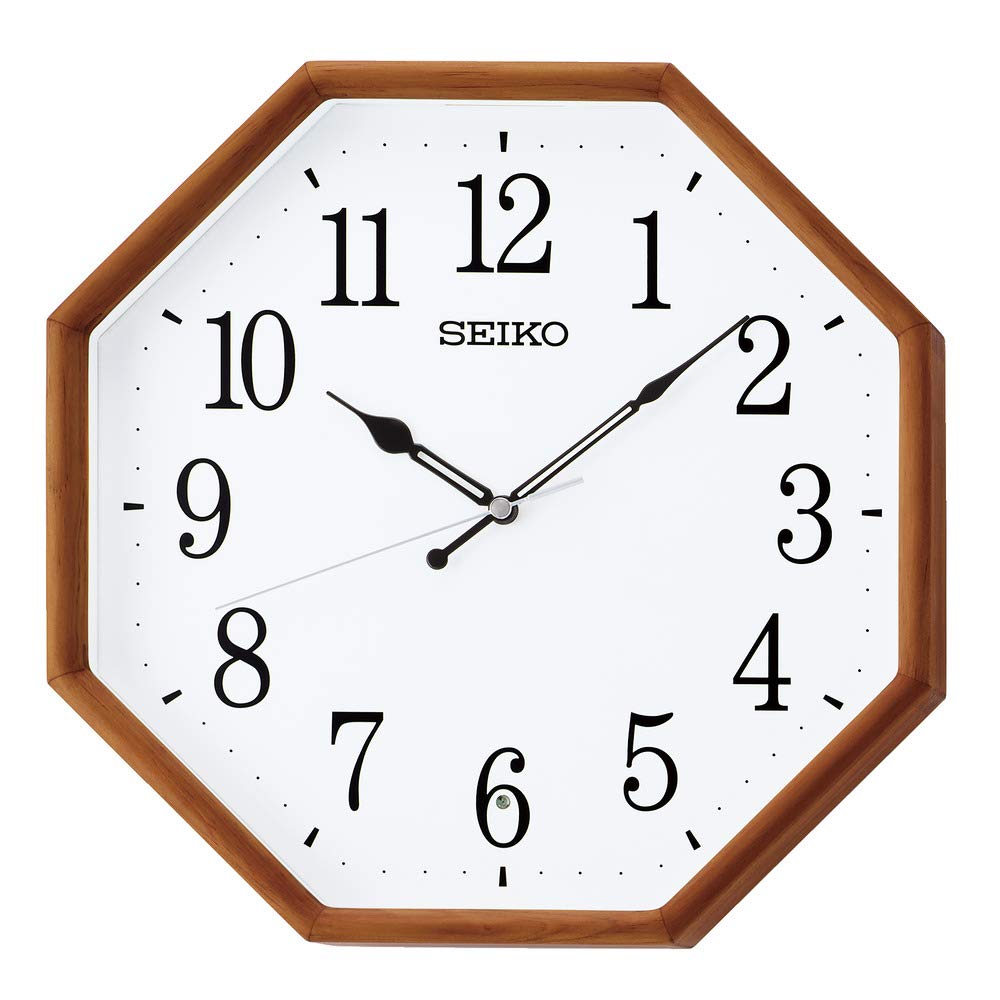 Настенные часы-радио Seiko Коричневое дерево 320 x 320 мм x 52 KX263B Часы, Натуральный, Управляемый, Отделка, мм,