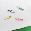 3pcs/lot Stainless Steel Small Charm Pendant Fish Sea Star Red White Blue Gold Custom For Necklace Dot Stripe