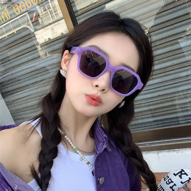 Hexagon Frame Fashion Sunglasses With Ac Lenses For Trendy Outdoor Events And Daily Use