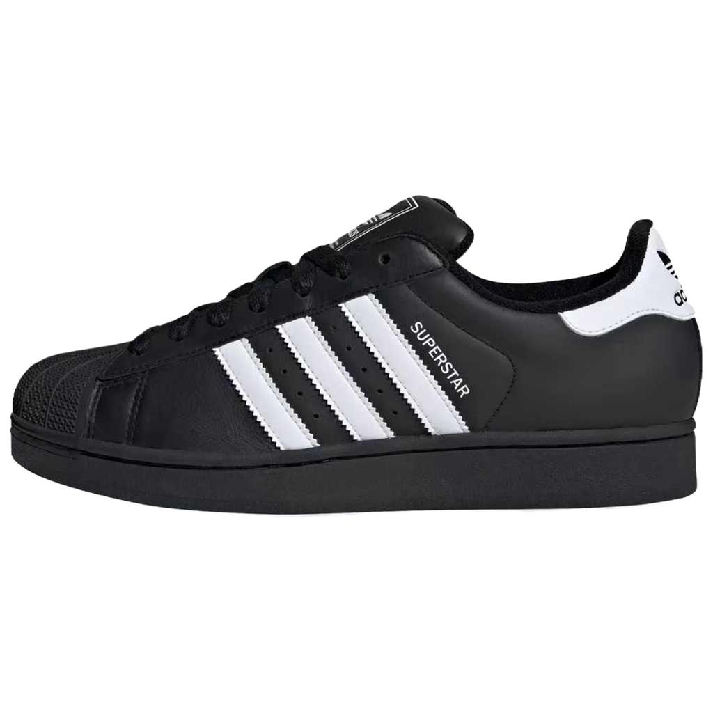 adidas Оригинальные низкие скейтбордистские кроссовки Superstar 2 Nyx из кожи, нескользящие и износостойкие, унисекс, черные, JI0079(команда516-)