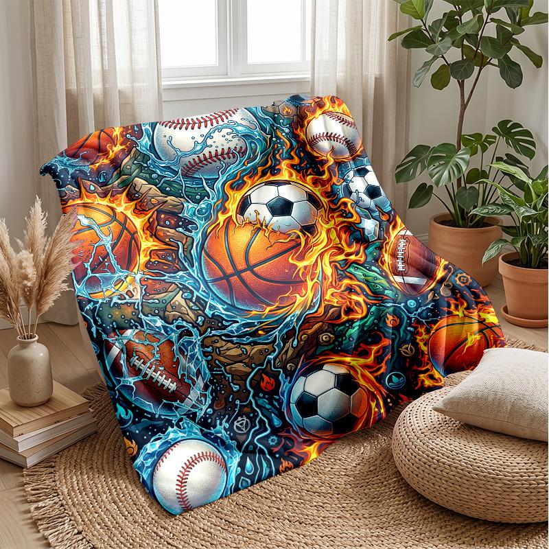Sports Fusion Carnival Theme blanket Lightweight Warm Flannel Blanket Decorative Throw Blanket for Home Decoration
