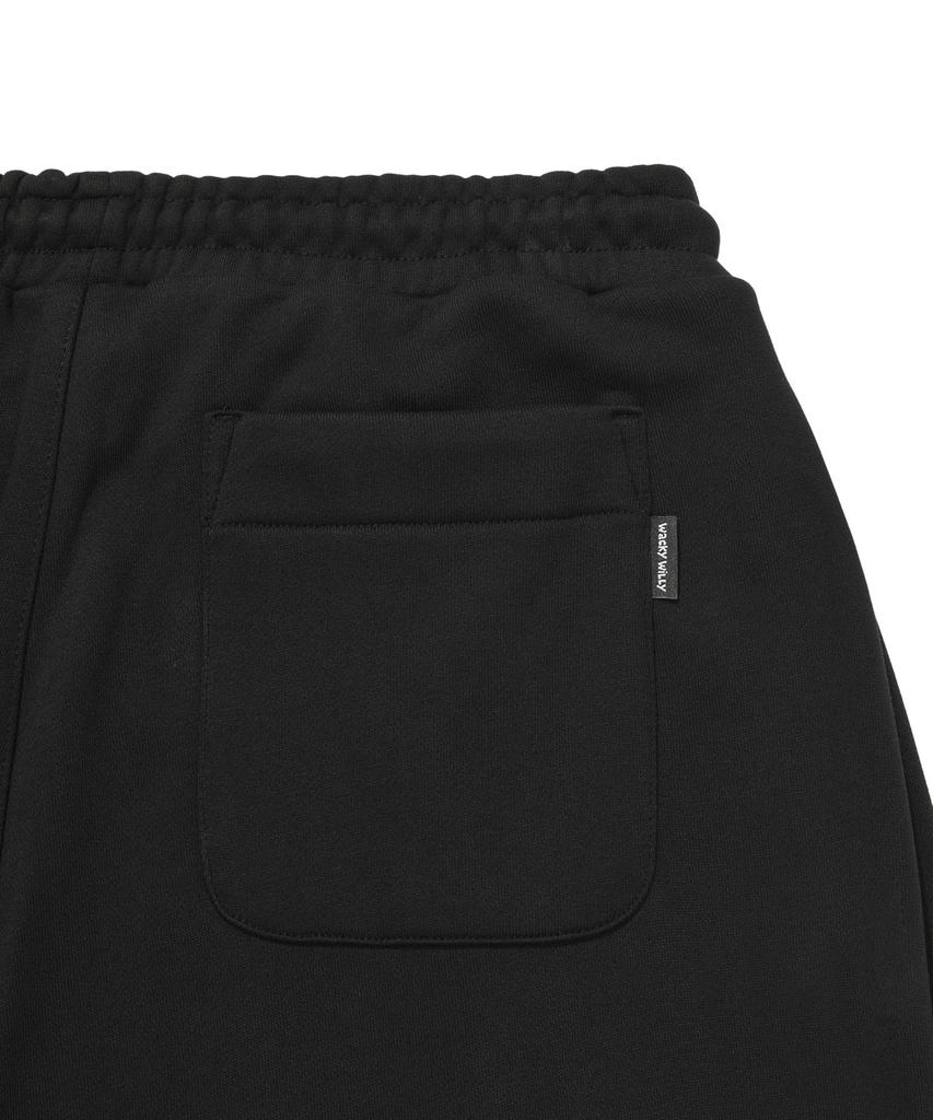 WACKY WILLY Three-Pleated Wide Sweatpants Black
