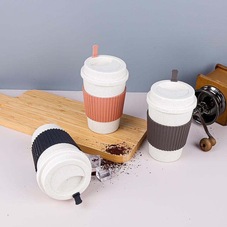 Eco-Friendly Wheat Straw Coffee Cup for Home & Office - Portable Hot Drink Tumbler, Perfect Gift