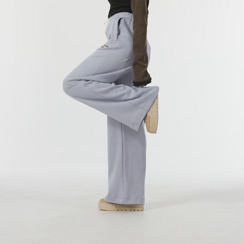 Puma Свободные широкие брюки с вышивкой букв для бега, тренировок, фитнеса, трикотажные женские брюки, серые 626045-63