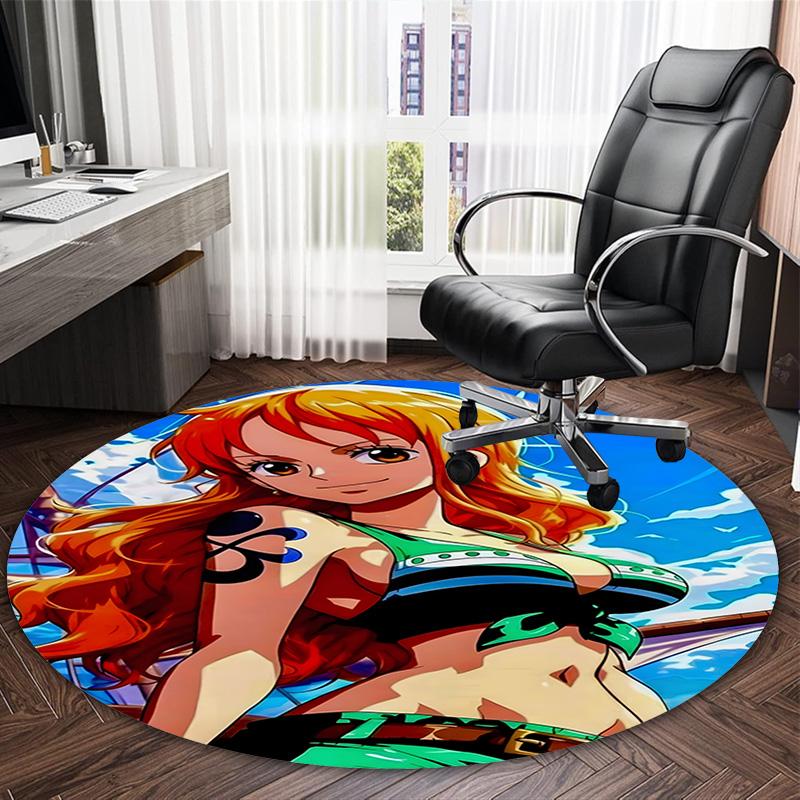 1pc Nami Carpet, Round Rug, Comfortable, Suitable for Entryways, Living Rooms, Office, And Bedrooms, Christmas Decoration
