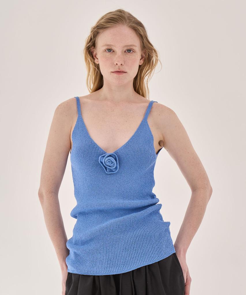 GRIDAJ Scoop Sleeveless Knit Top _ Blue