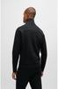 BOSS Jacquard Collar Cuff Cotton Blend Size Black Men's & Zip-Up Sweatshirt, Small,