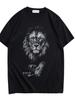 Pattern T-shirt Pattern Retro Top Half Sleeve Three-dimensional Lion King High Street Short Sleeve T-shirt Summer