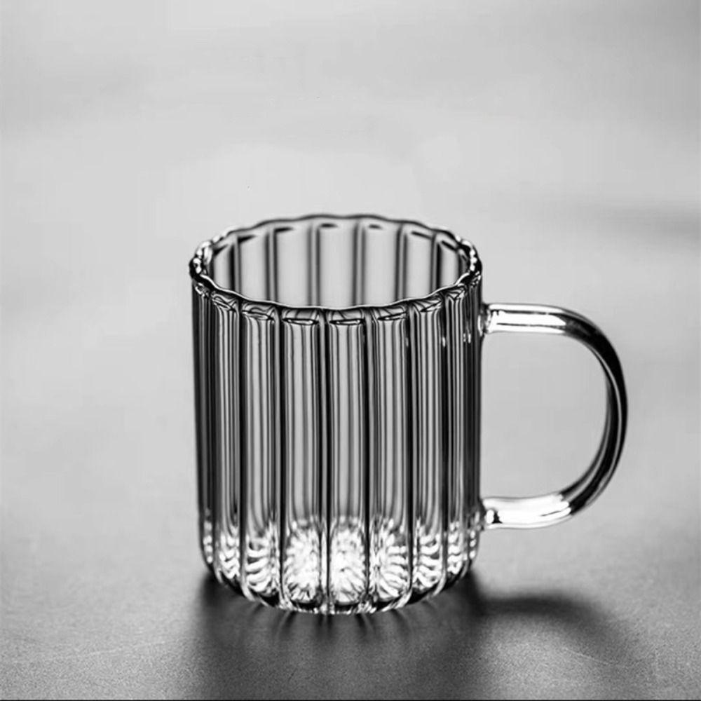 Термостойкая вертикальная полосатая кружка для овсянки, молока, кофе, прозрачная чашка для чая, чашка-цветок, чашка для питья