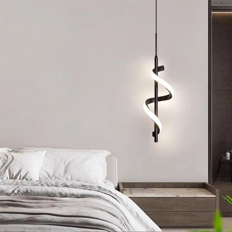 Современный светодиодный подвесной светильник с трехцветным светом для спальни, прикроватной тумбочки, гостиной, лестничной клетки, кабинета, столовой, светильник для внутреннего освещения