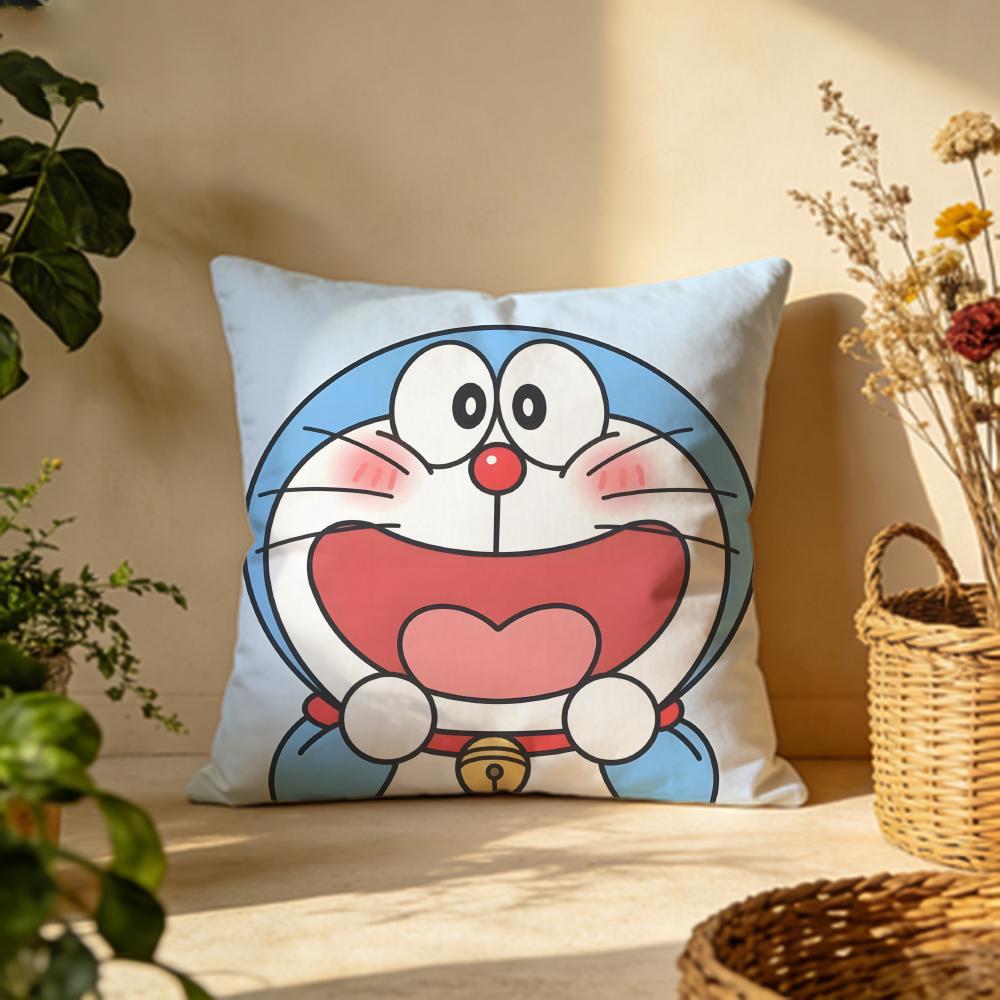 Stylish DDoraemoned Cushion Cover Versatile DoubleSided Pillow Case Fit for Sofa Bed Car Daily Decor
