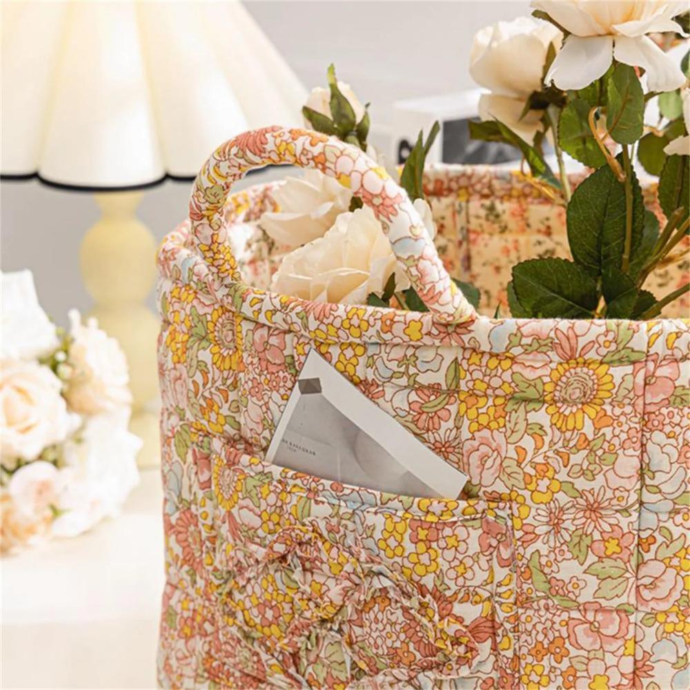 Bohemian-style fabric storage basket, Bohemian floral laundry basket, large-capacity fabric storage basket, decorative storage basket
