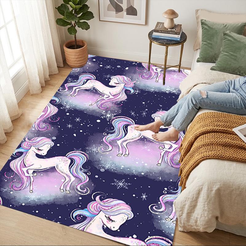 Unicorn Dreams Living Room Nonslip Area Rug Soft Carpet For Bedroom Game Playroom Sofa Office Home Decor Doormat Christmas Gift C930805