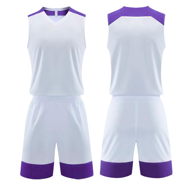 Kids Men Women Basketball Jersey Set Child Men Blank Basketball Uniforms V-Neck Training Vest Double Pocket Shorts Sports Suit