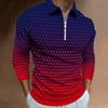 Men's Long-sleeved Polo Shirt New Fashion Digital Printing Men Lapel T-shirt Tops