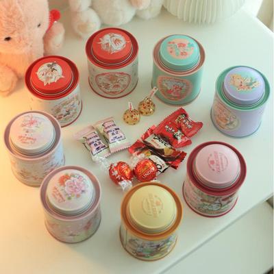 Мультяшный чемоданчик Jellycat в виде кролика, жестяная коробка для хранения, коробка для конфет и печенья, круглая металлическая шкатулка для украшений, подарочная коробка для свадьбы, дня рождения, вечеринки