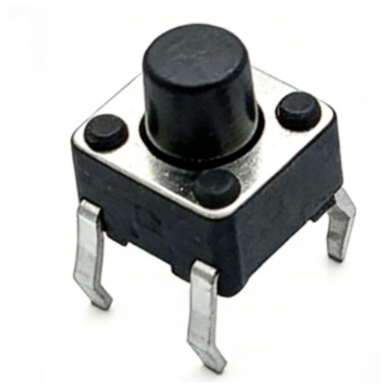 High-Temp Resistant 6x6mm Vertical Tactile Button Switch, 4-Pin, 6*6*4/4.3~15H