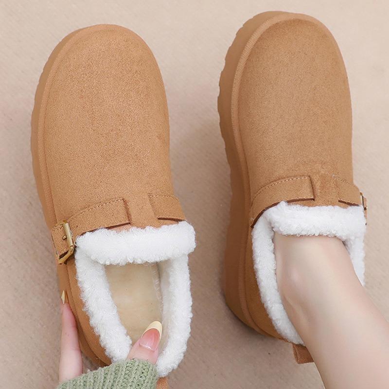 2025 New Fur Platform Women Ankle Boots Flats Suede Warm Shoes Woman Trend Designer Brand Short Plush Cozy Femme Snow Botas
