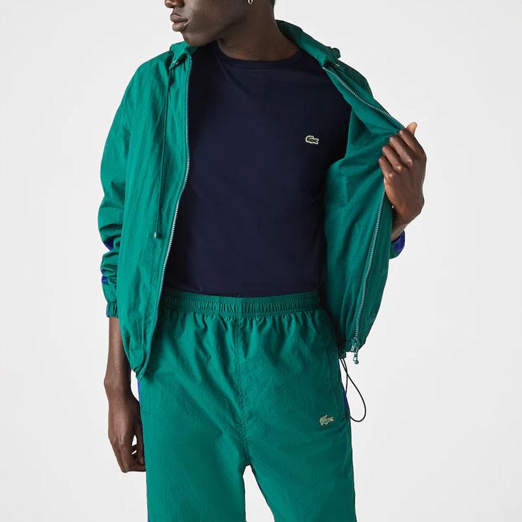Lacoste Мужская футболка однотонная с круглым вырезом и коротким рукавом с логотипом крокодила Темно-синяя TH6709-166