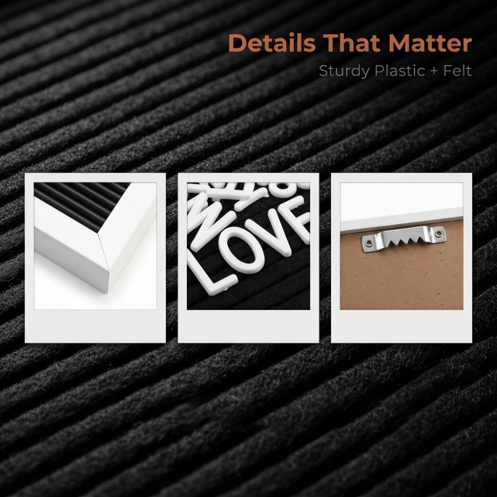 Wooden Frame Message Letter Board Black White Changeable Letter Board Restaurant Decor