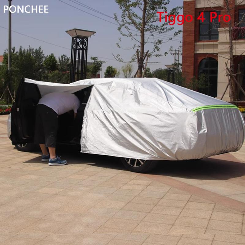 Автомобильная одежда Автомобильный чехол для Chery Tiggo 4 Pro 2020 2023 Защита от солнца, дождя, града Теплоизоляционная ткань Чехол-пальто Автоаксессуары