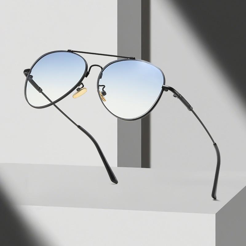 Sunglasses Men'S Double Beam Sunglasses Women'S Black Toad Glasses Fashion Personality Classic Retro Glasses