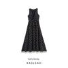 Kaslead New Women Clothes Western Style Fashion Polka Dot Stitching Lace V-neck Sleeveless Dress