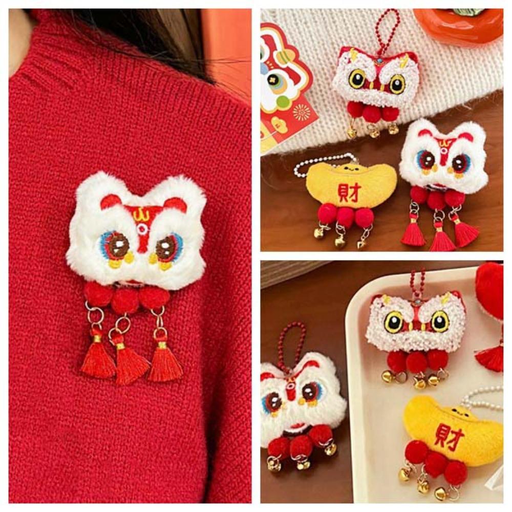 Плюшевые куклы-змеи с кисточками-колокольчиками, Лев Пробуждение, Праздник Весны, Значок, Брошь Львиный Танец, Вечеринка