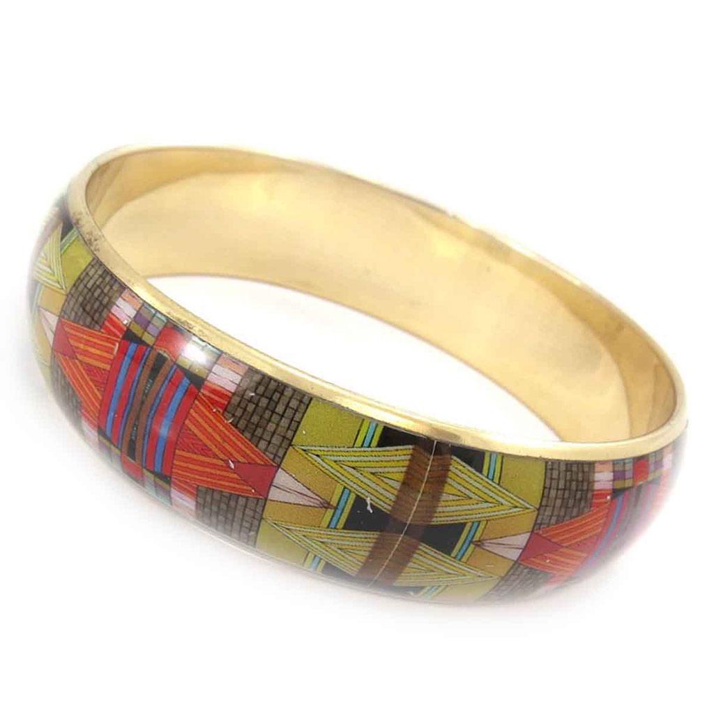 Les Trésors De Lily [J9168] - Orange Green 'Bohemian Rhapsody' Designer Bracelet