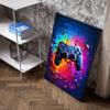 Colorful Neon Gamepad Canvas Painting Print Posters For Gaming Room Living 80s Retro Aesthetics Art Home Wall Decor Pictures