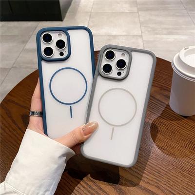 Прозрачный ультратонкий матовый чехол с текстурой для iPhone 16 15 13 12 14 Pro Max Plus для Magsafe Magnetic Charging Protective Case